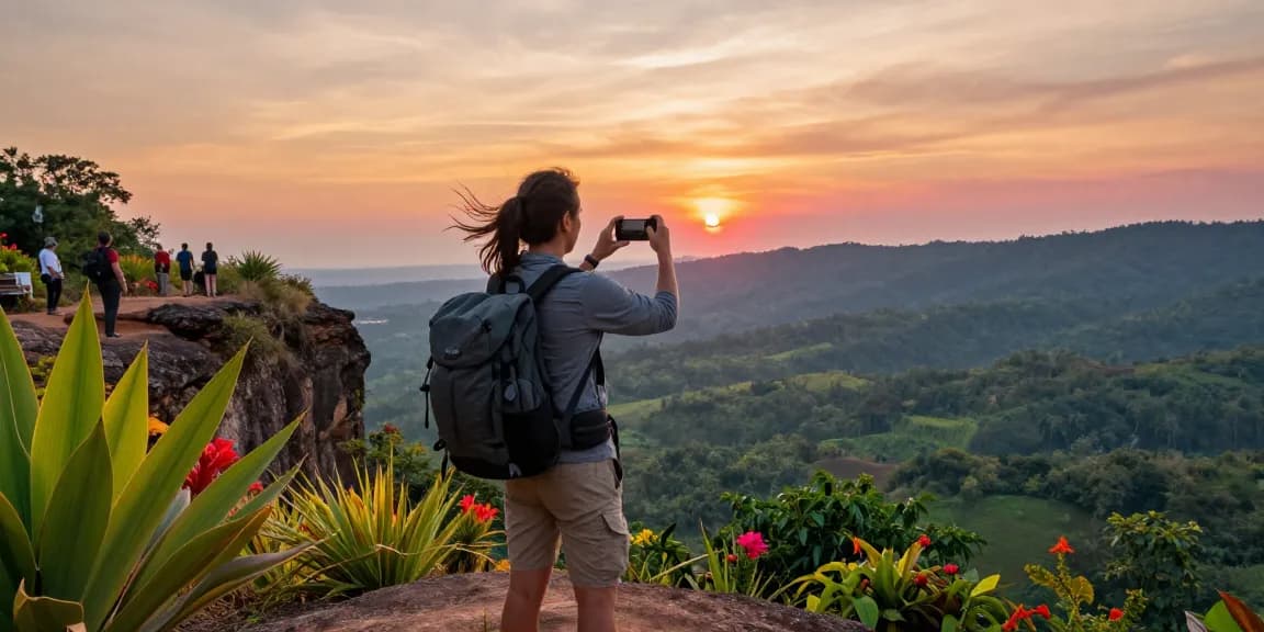Experience breathtaking Thailand Transfers as a traveler captures stunning landscapes and adventures.