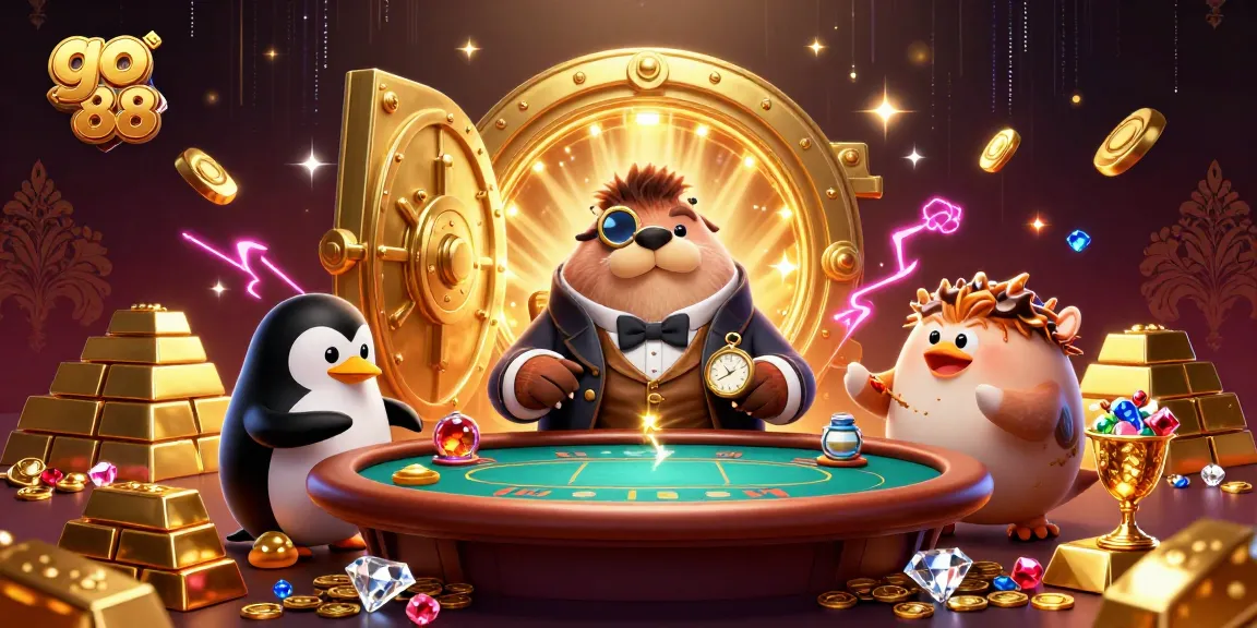 Experience thrilling moments at go 88 with a lively underwater poker game featuring whimsical characters.