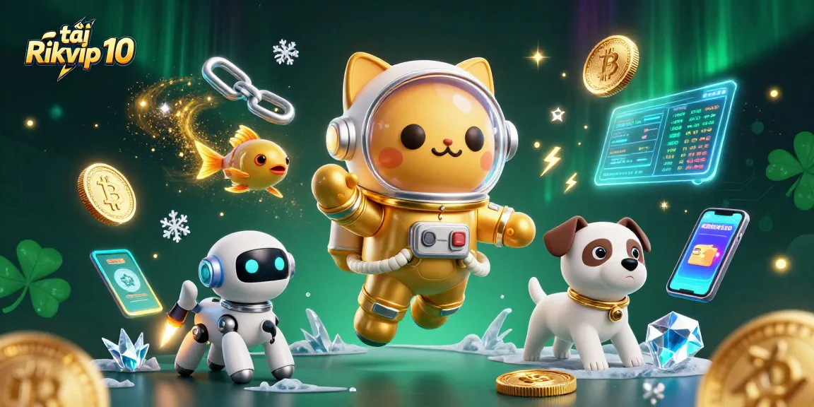 Experience gaming excitement with tải Rikvip 10, an immersive 3D cartoon galaxy featuring vibrant characters.