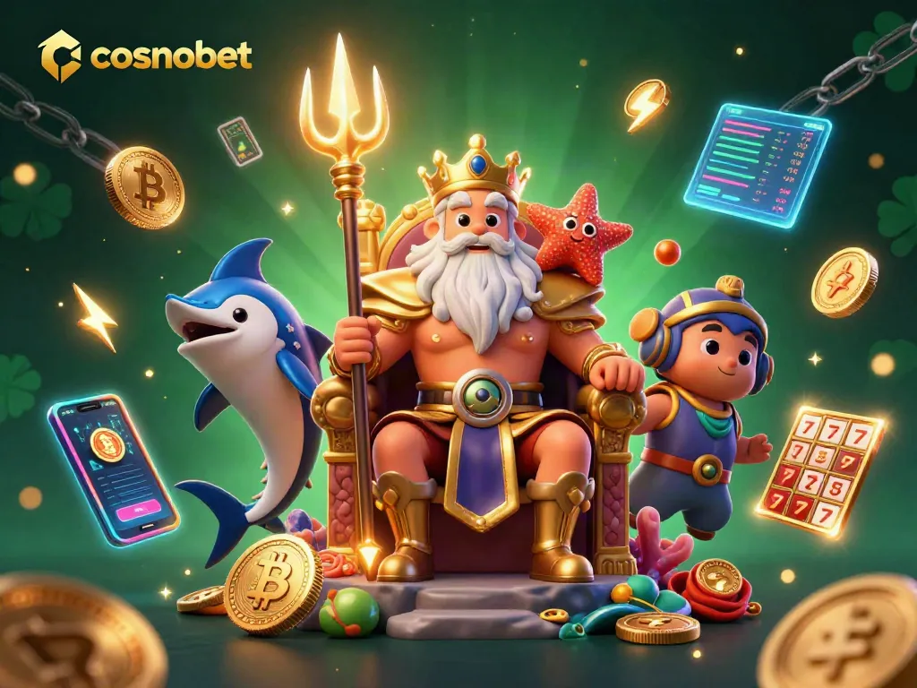 Engage with cosmobet's vibrant online casino world featuring Neptune and exciting game elements.