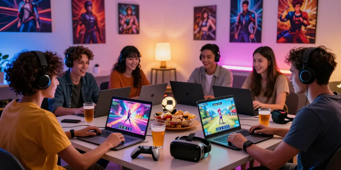 Engaging adults playing an online hentai game together in a cozy gaming setup.