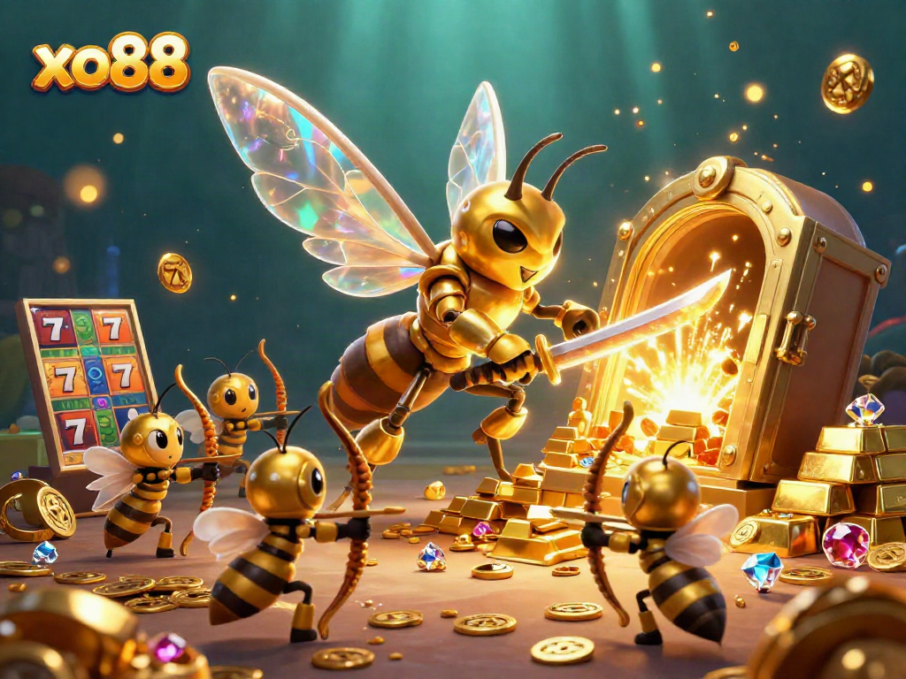 Experience thrilling gameplay in xo88 with a colorful illustration of joyous casino elements.
