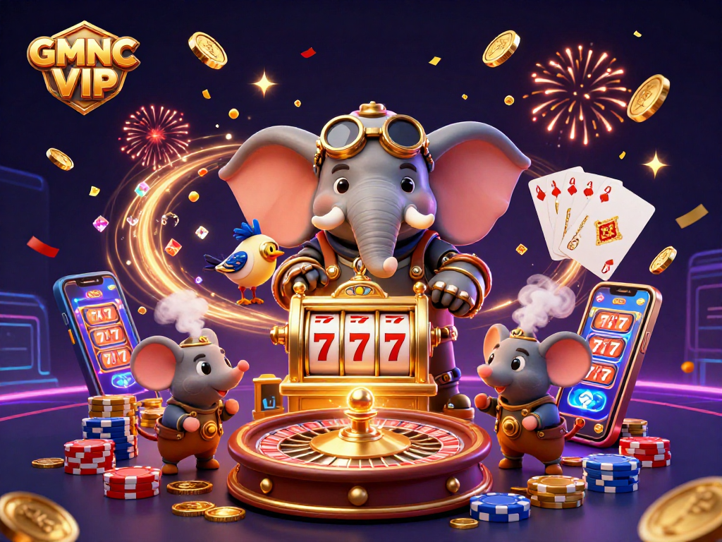 Play slots and win prizes with GMNC VIP at the vibrant steampunk casino.