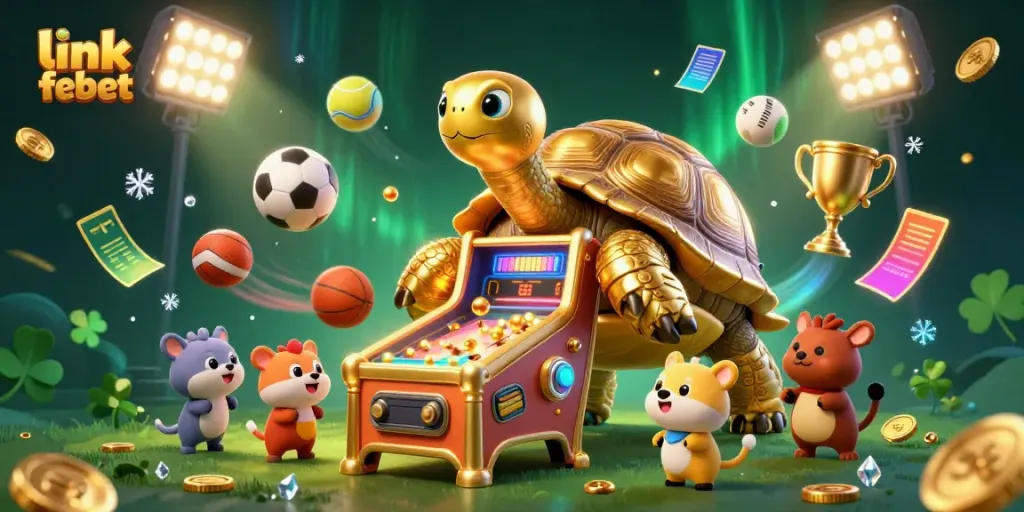 Experience gaming excitement with link febet in a vibrant casino scene featuring dynamic sports elements.
